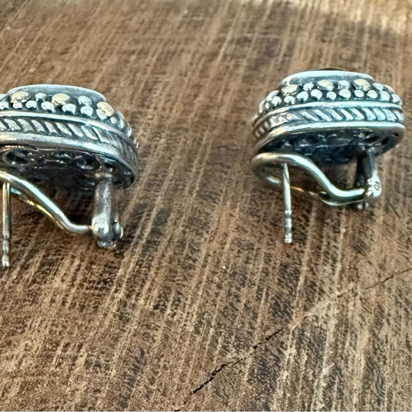 Samuel Benham BJC Sterling Silver 18k Gold Purple Amethyst Earrings - Picture 4 of 8